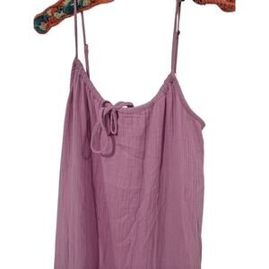 Loft gauze cotton midi dress small tank cottage lavender beach boho oversized